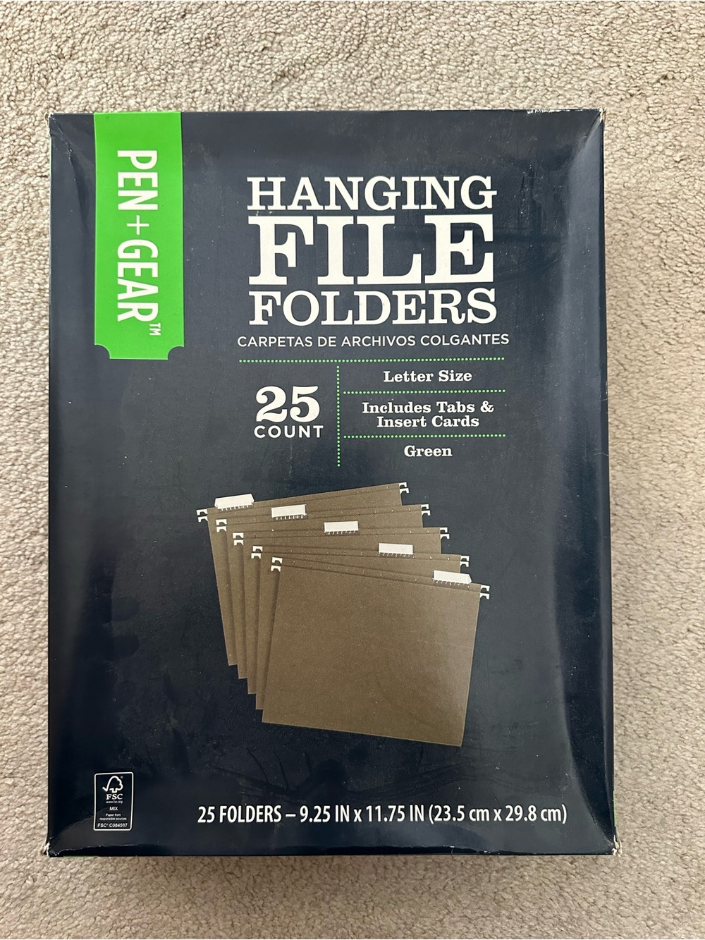 Green Hanging File Folders - 18 Count